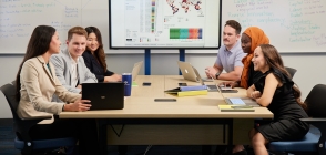 Thunderbird students work on a project in one of our high-tech classrooms