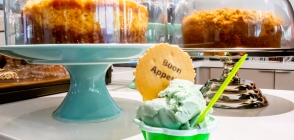 Image of gelato and cakes at the Thunderbird Cafe