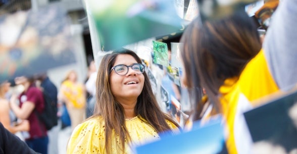 An ASU undergraduate student attends an event on campus